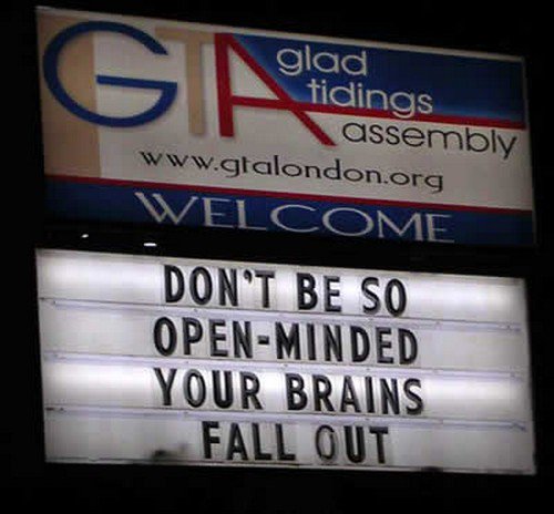 open mind church sign