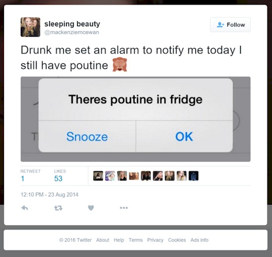 poutine alarm