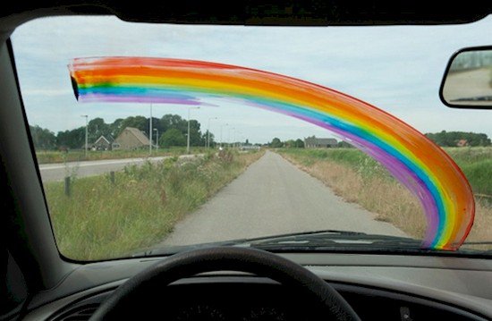 rainbow windshield