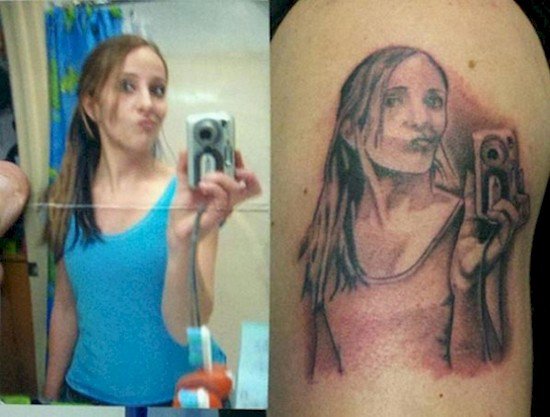 selfie tattoo fail