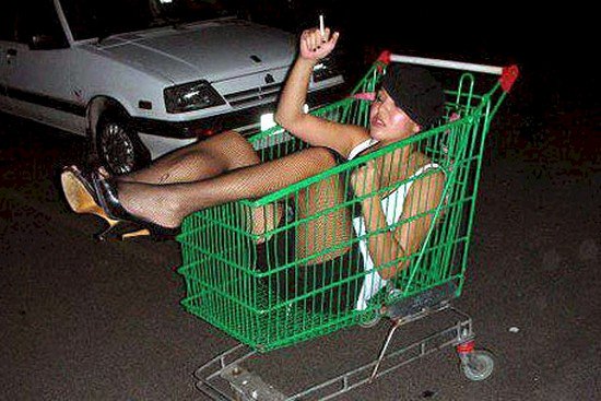 shopping cart girl