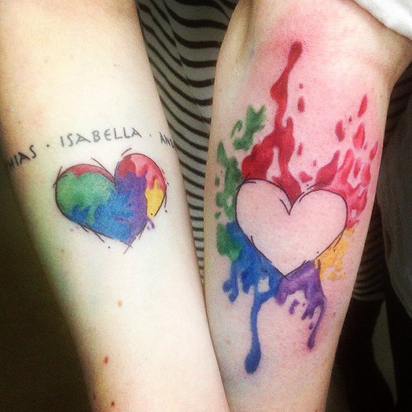 sister-tattoo-ideas-colorful-hearts