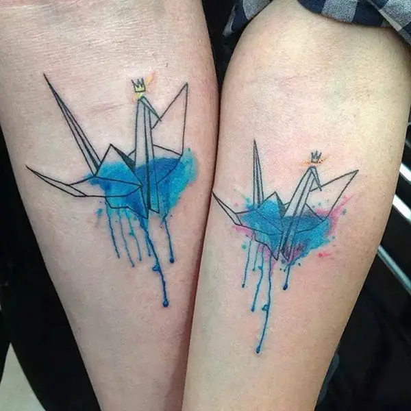 sister-tattoo-ideas-cranes