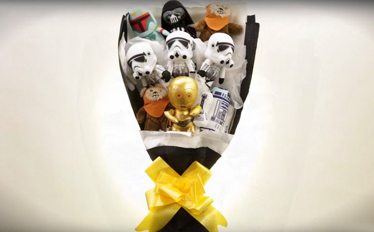 star wars bouquet gold bow