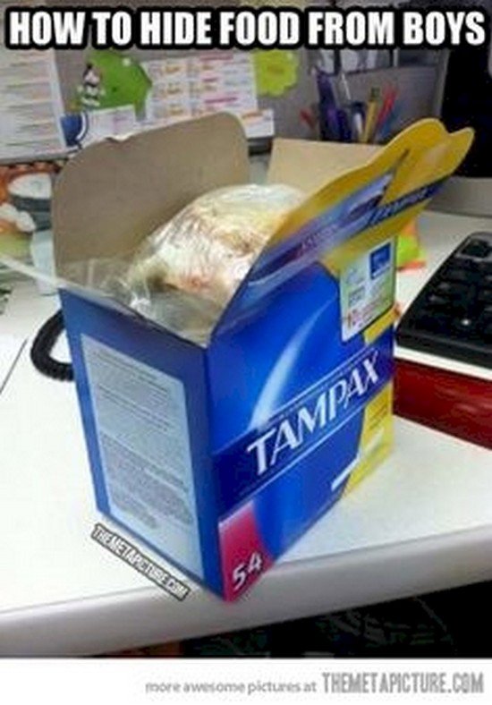 tampax food hide