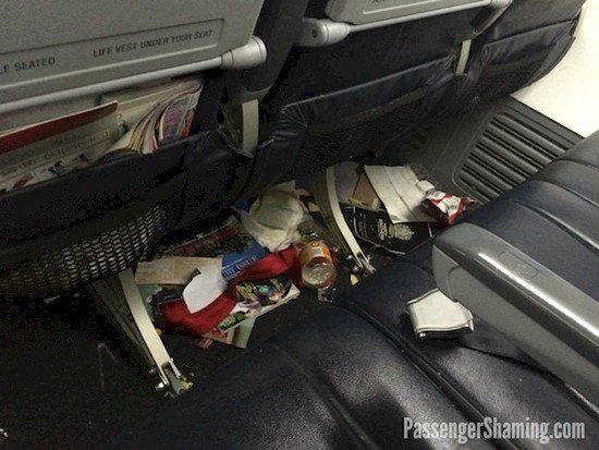 trash on plane