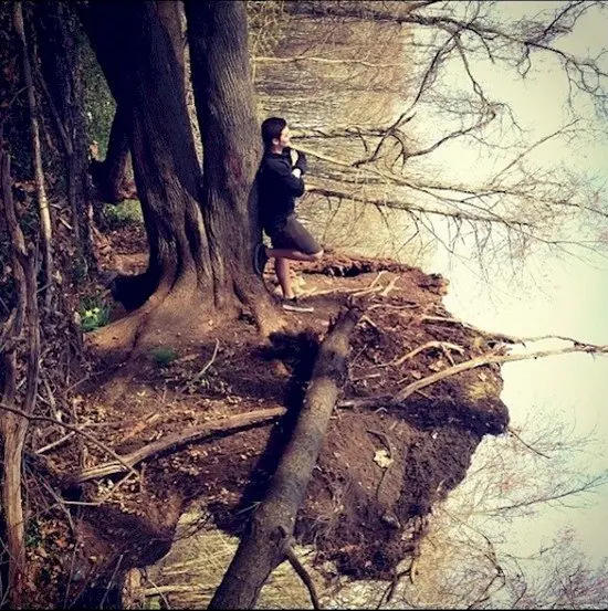 tree lean person