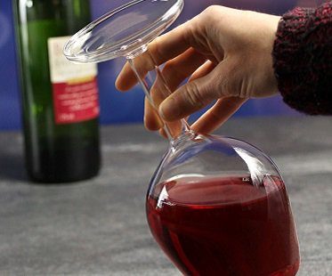 upside down wine glass