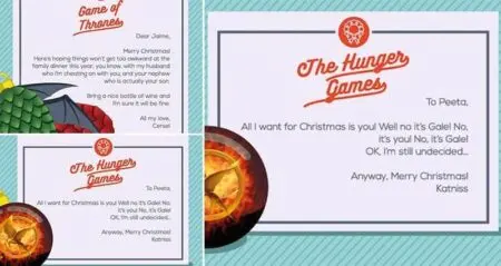 Christmas Cards Exchanged Fictional Characters