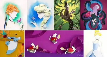 Disney Themed Paper Collages