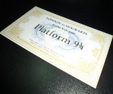 Hogwarts Acceptance Letter train ticket