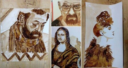 Paintings Created With Coffee