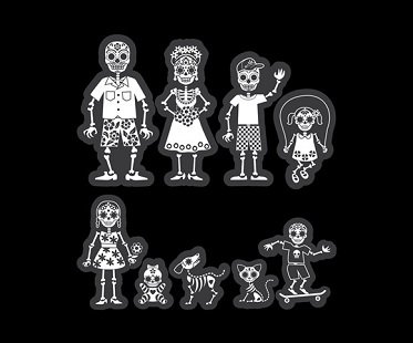 Skeleton Family Car Decals stickers