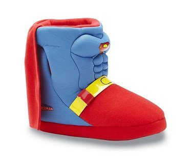 Superman Boot Slippers With Cape