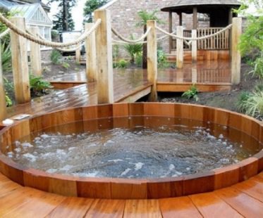 Wooden Hot Tub outdoors