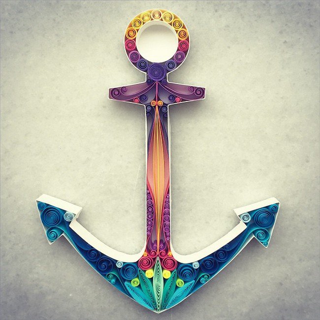 anchor quilled paper