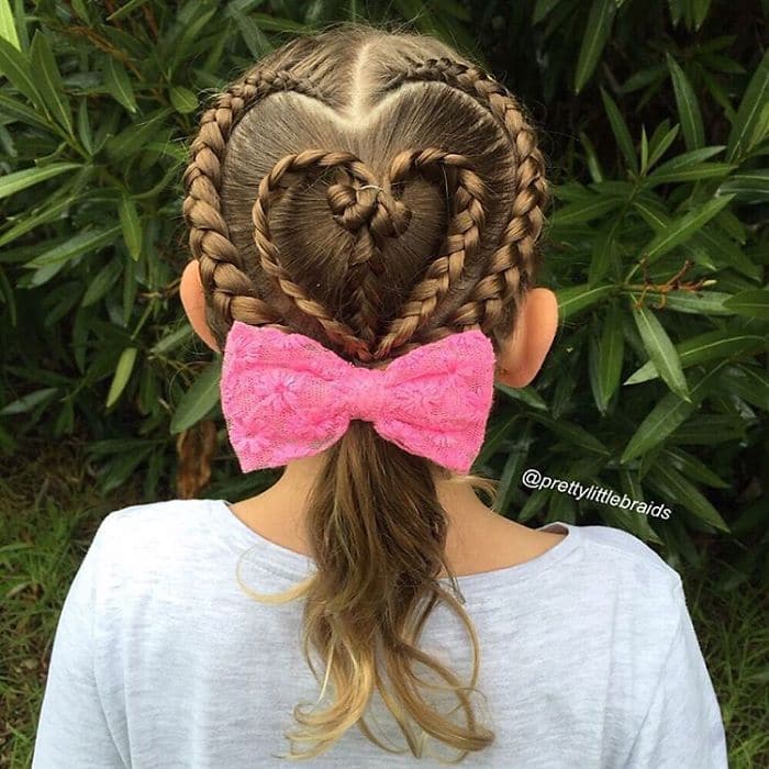 bow heart braid