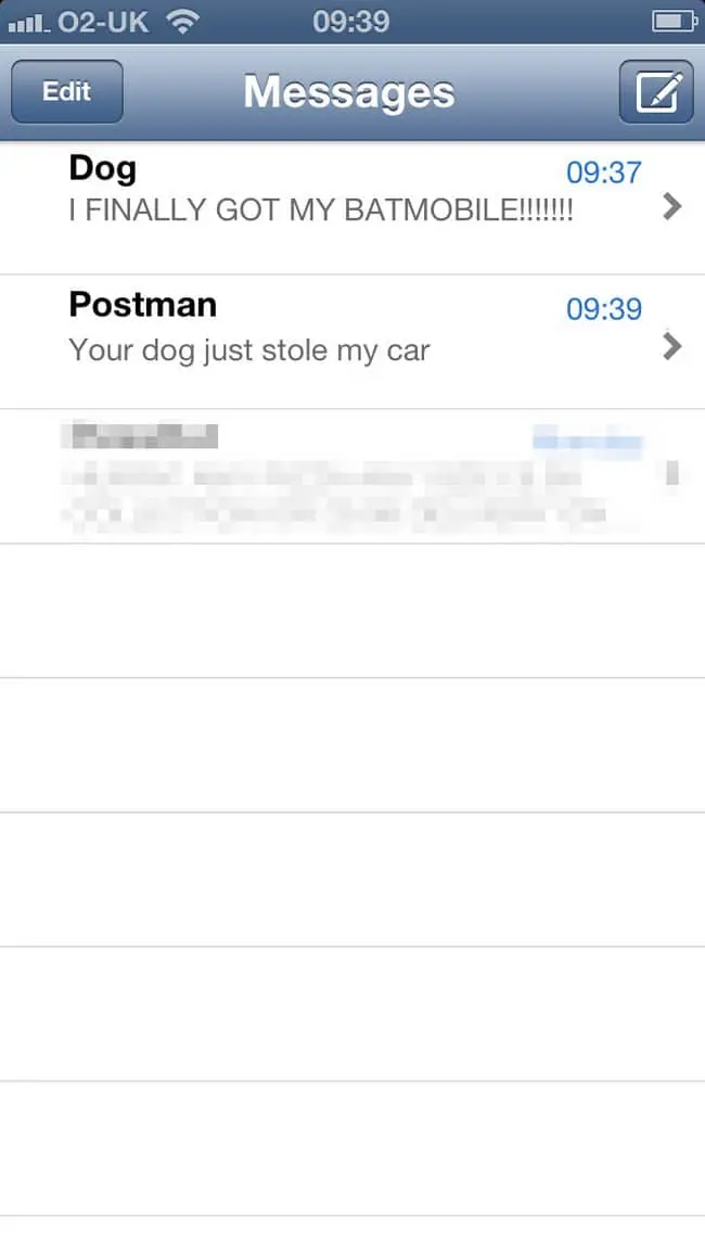 dog postman text