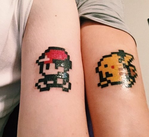 geeky-tattoos-ash-pikachu