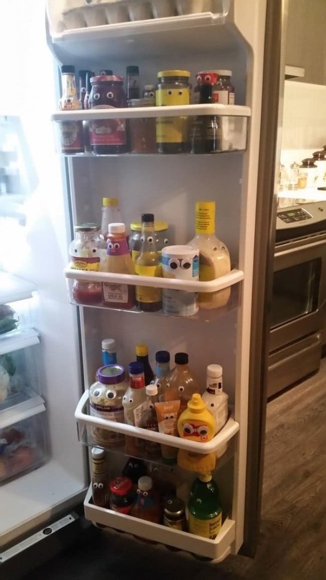 googly eyes fridge