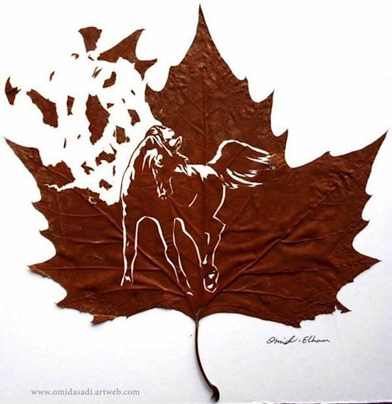 leaves-horses