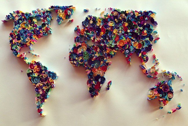 map quilled paper