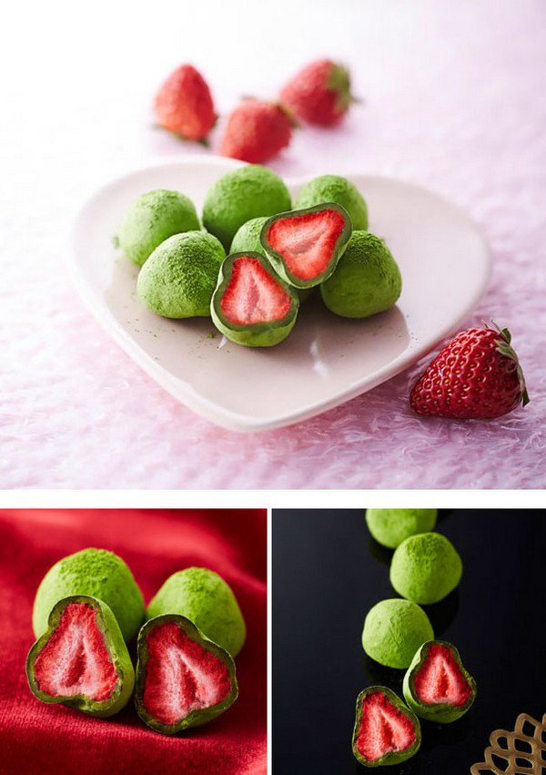 matcha choc strawberries