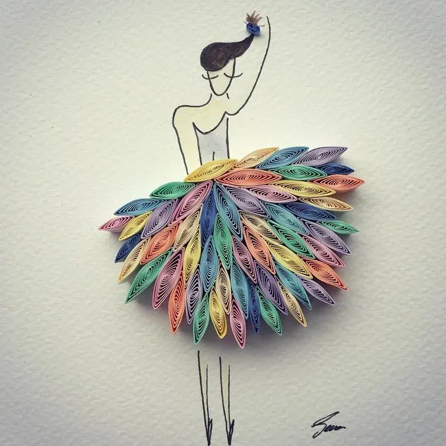 skirt quilled paper