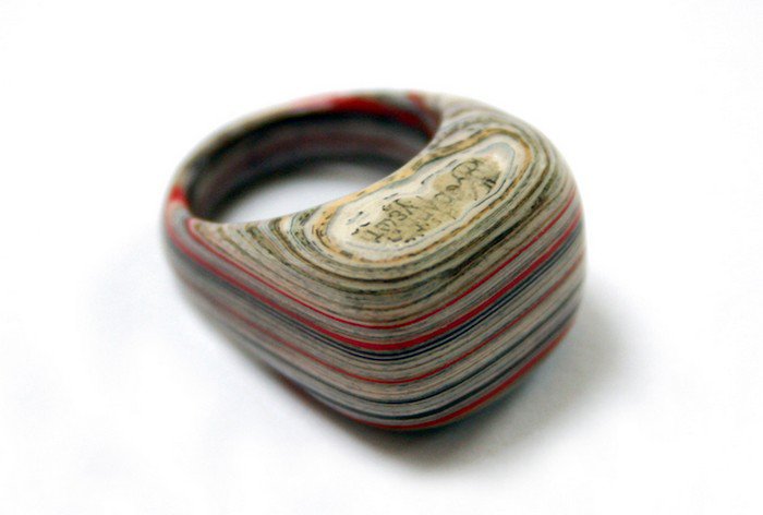 stripy book ring