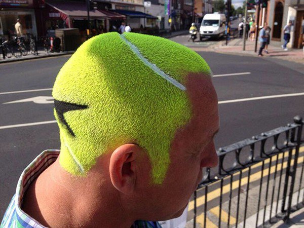 tennis ball hair