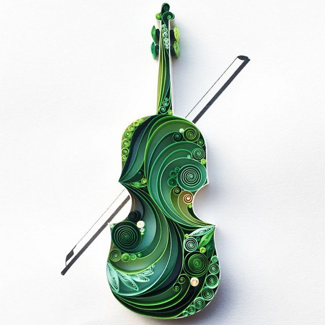 violin quilled paper