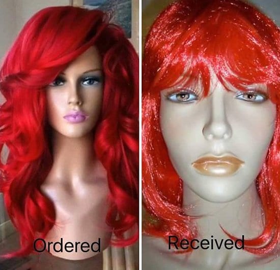 wig ordered received fail