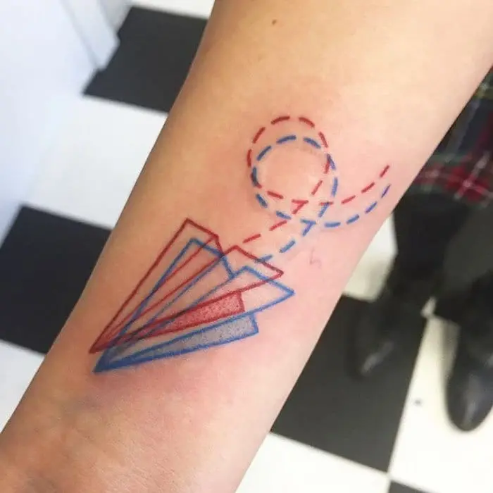 3d-tattoos-paper-airplane