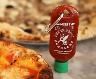 Mini Hot Sauce Keychain Bottle sriracha