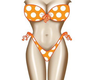 Polka Dot Bikini Apron orange