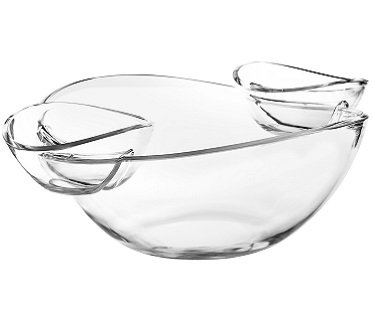 chips and dips bowl set glass