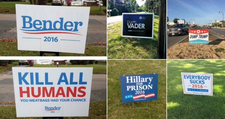 funny presidential signs