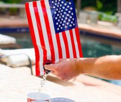 American Flag Drink Flask