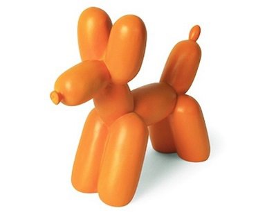 balloon dog bookend orange