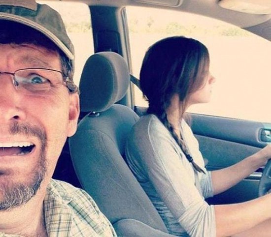 dad scared daughter driving