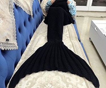 mermaid tail blanket black