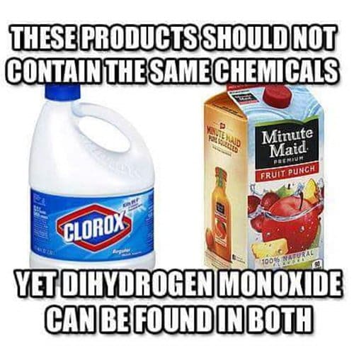 clorox bottle and minute maid juice both have water