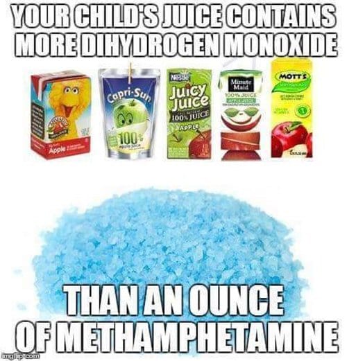 more h2o in juice than in meth