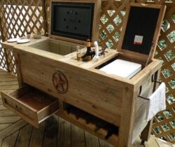 Outdoor Cooler And Grill Prep Cart