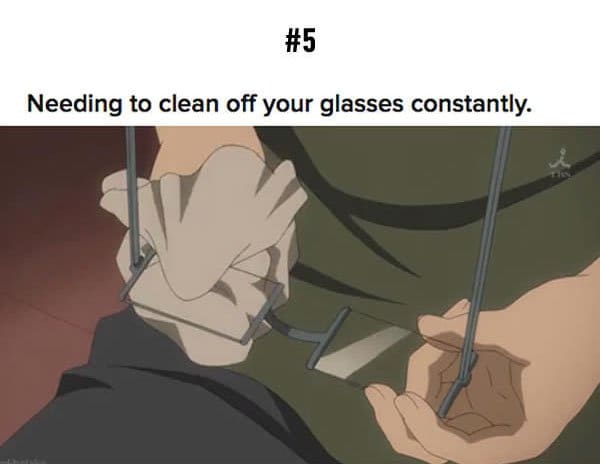 cleaning glasses constantly