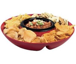 heated chip and dip tray