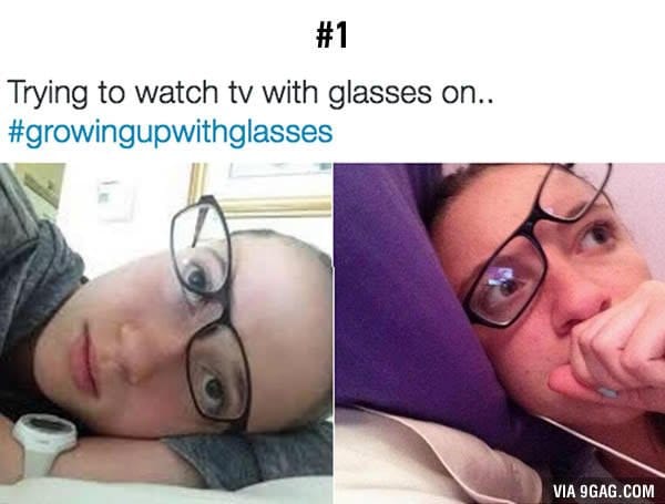 trying to watch tv with glasses on