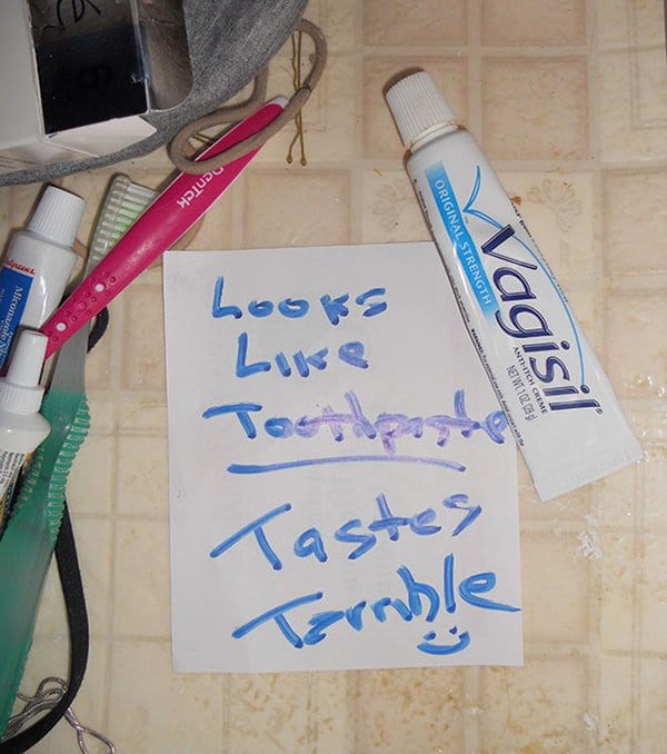 notes from parents vagisil toothpaste fail