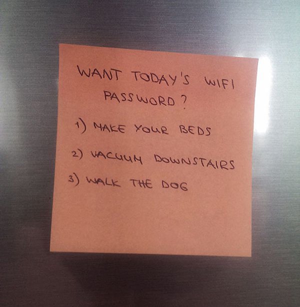 notes from parents want todays wifi password