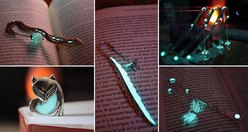 Moon Leaf Fishtail Bookmark Feather Bookmarks Luminous Night  Glow in the Dark N 